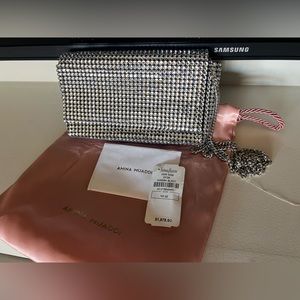 Amina Muaddi Paloma Embellished Chain-Linked Clutch Bag